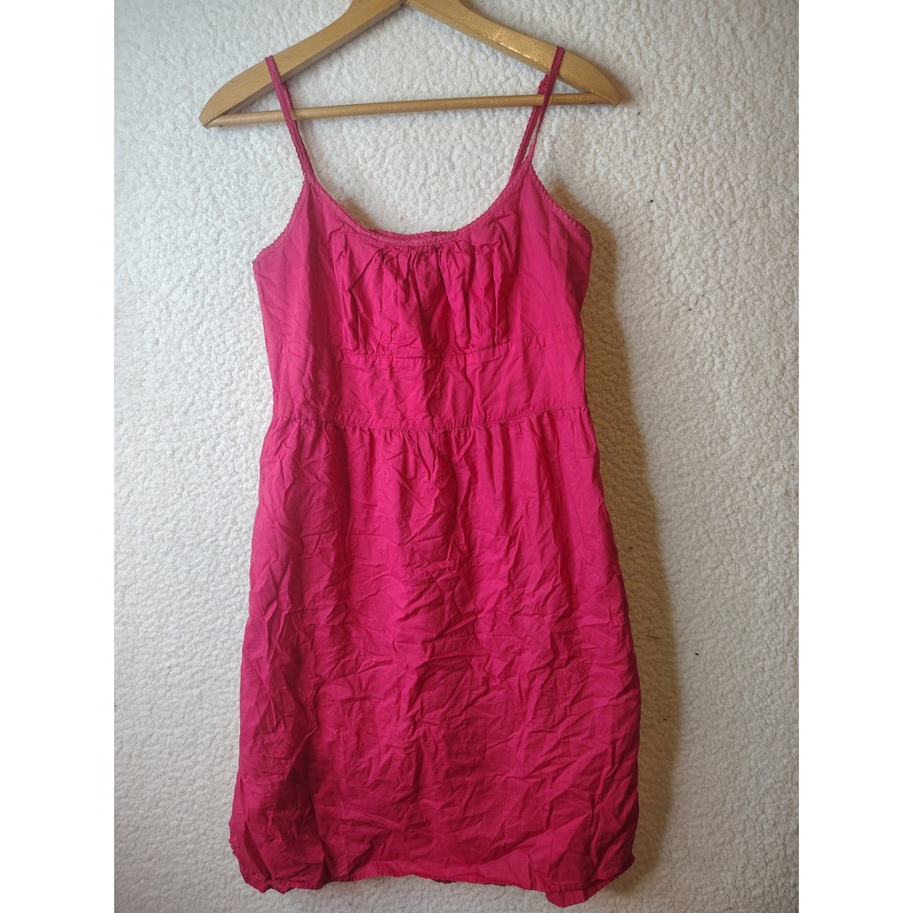 GAP Pink Cotton Babydoll Mini Dress Adjustable Straps Fuchsia Size 10